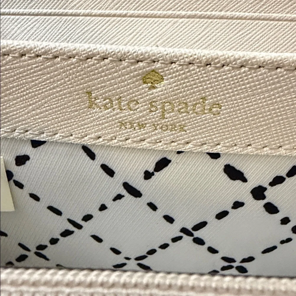 Kate Spade Beige Wallet with Gold Accent